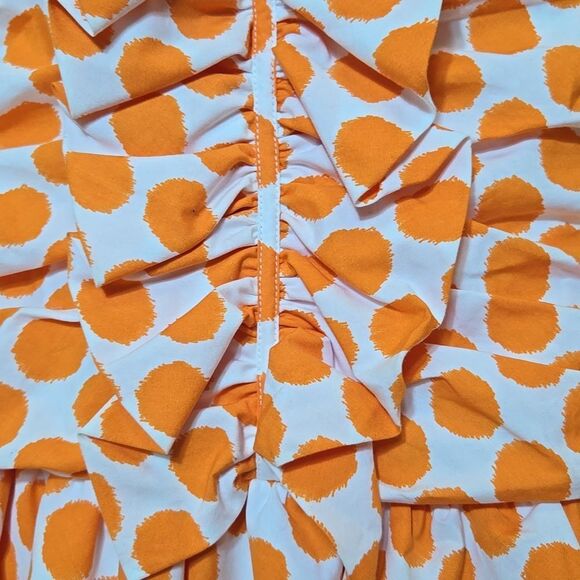 Rickie Freeman Teri Jon Polka Dot Ruched Mini Dress Ruffle Sweetheart 80s 90s - Picture 6 of 13